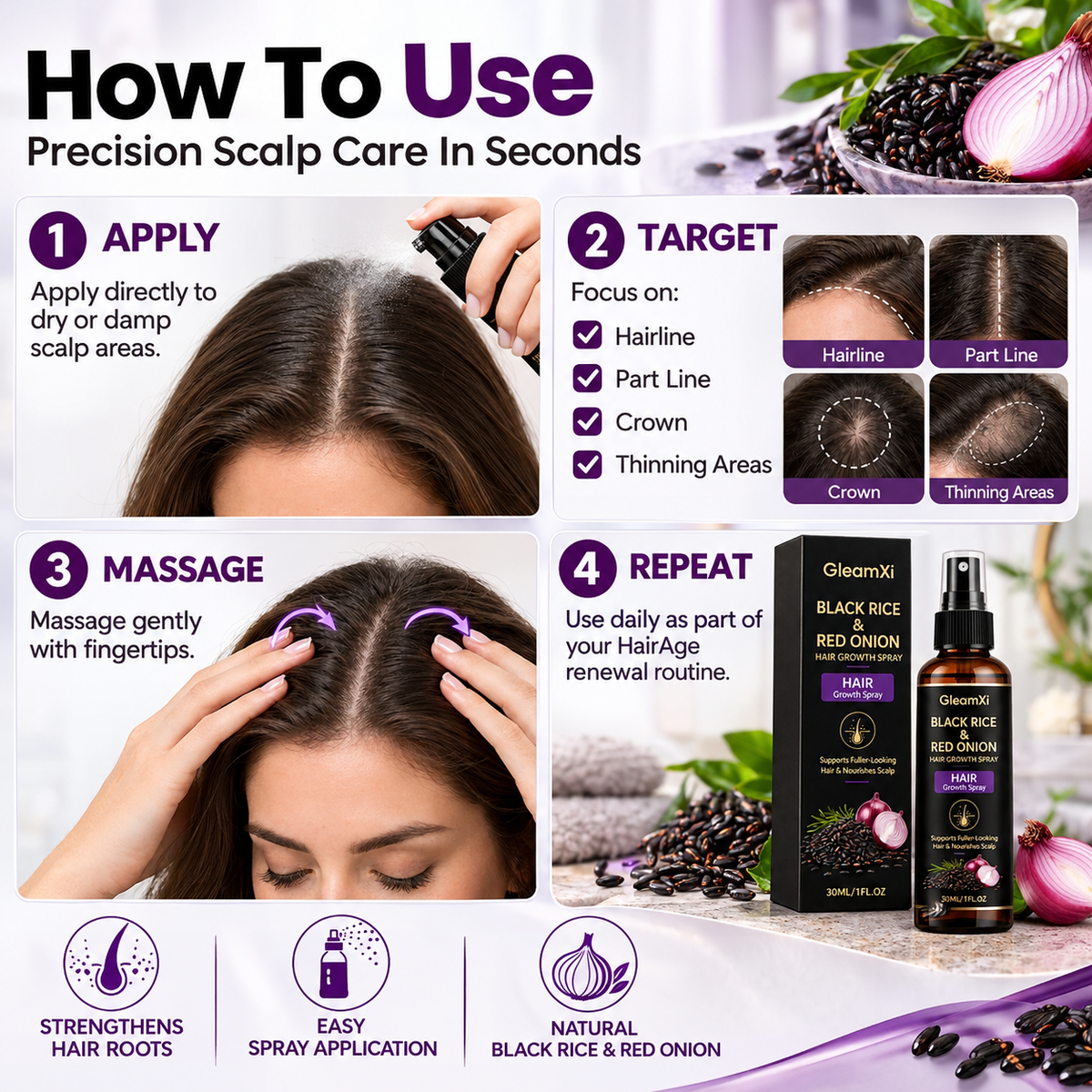 Alcuras® BlackRice HairAge Renewal Serum