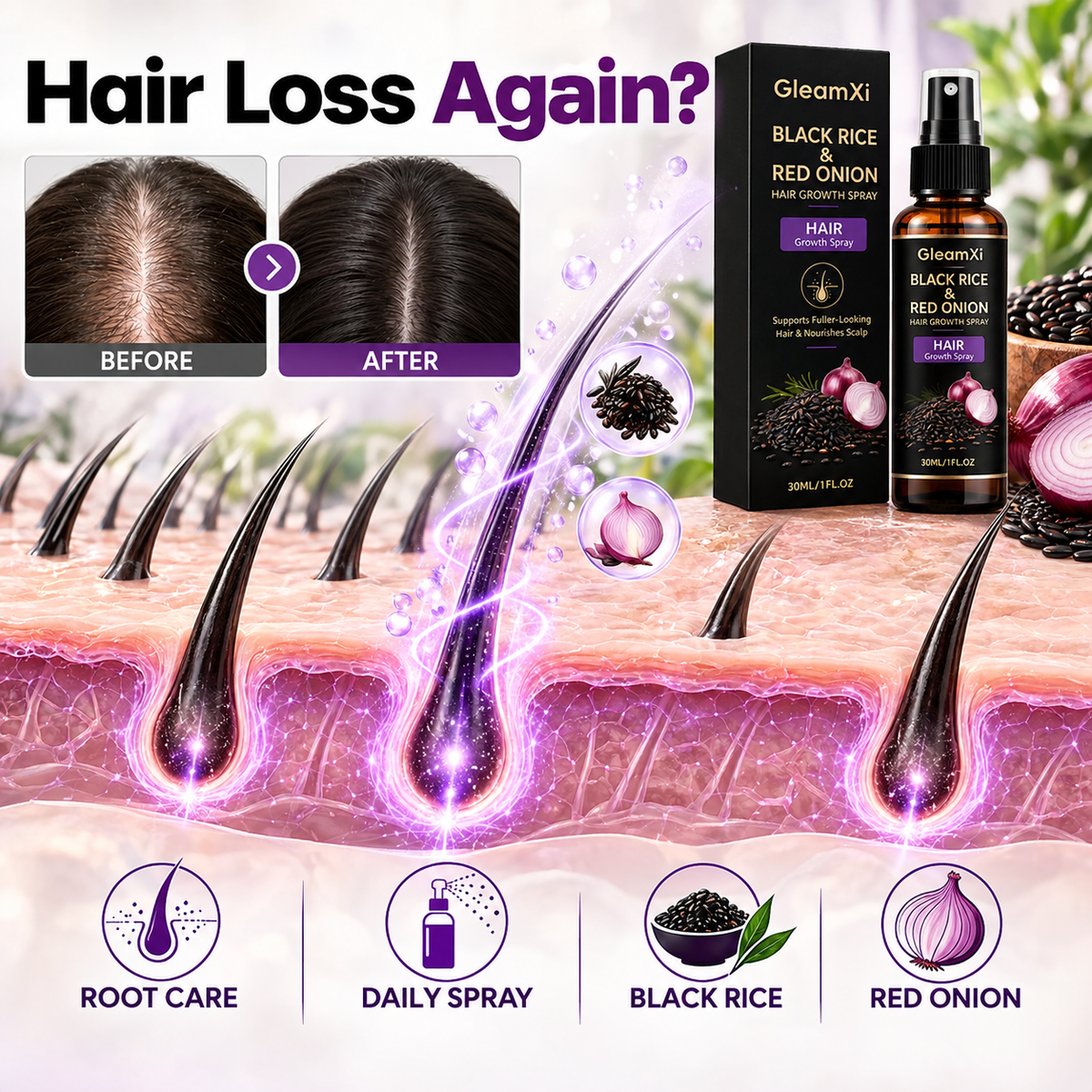 Alcuras® BlackRice HairAge Renewal Serum